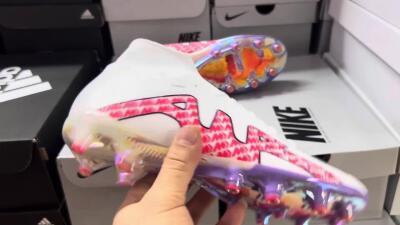 Men's Nike Air Zoom Mercurial Superfly 9 Elite AG Football Boots - White/Pink