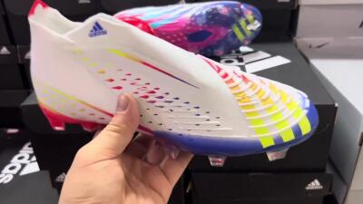 Unisex Adidas Predator FIFA World Cup Qatar 2022 Edge+ FG Football Boots - White/Red/Blue