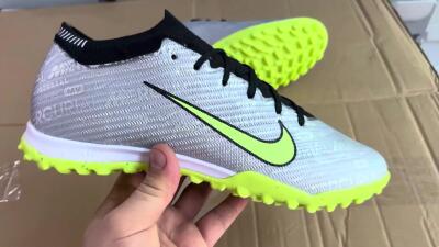 Men's Nike Air Zoom Mercurial Vapor Elite TF Football Shoes - Grey/Black/Yellow