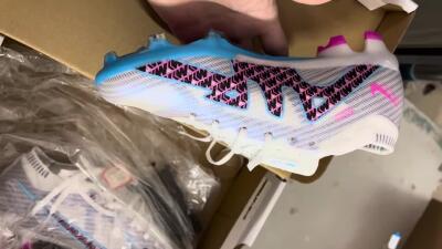 Unisex Nike Air Zoom Mercurial Vapor 15 Elite FG Football Boots - White/Blue/Black/Pink