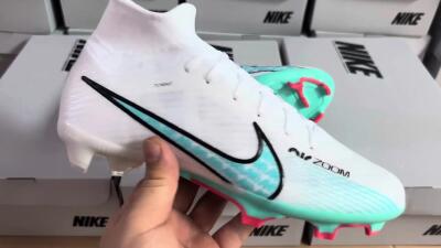 Unisex Nike Air Zoom Mercurial Superfly 9 Elite FG Football Boots - White/Blue/Black
