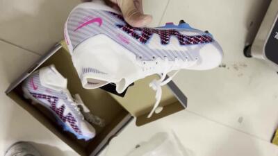 Men's Nike Air Zoom Mercurial Superfly 9 Elite SG Football Boots - White/Blue/Pink