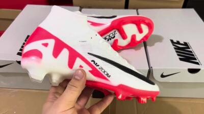 Men's Nike Air Zoom Mercurial Superfly 9 Elite FG Football Boots - White/Black/Red