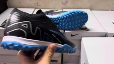 Unisex Nike Mercurial Vapor 15 Elite TF Football Shoes - Black/Blue