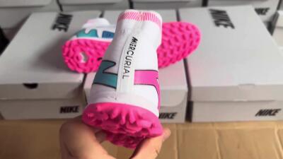 Unisex Nike Mercurial Superfly 9 Elite TF Football Shoes - White/Pink