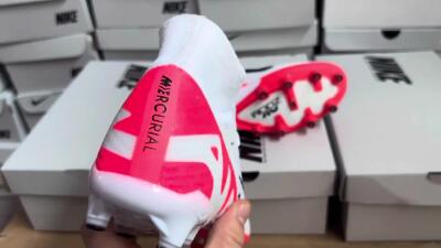 Men's Nike Air Zoom Mercurial Superfly 9 Elite AG Football Boots - White/Red/Black