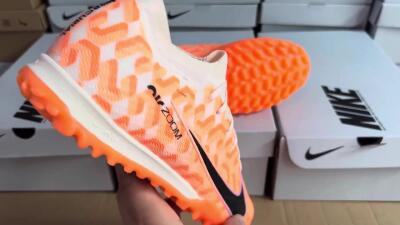 Men's Nike Air Zoom Mercurial Vapor 15 Elite TF Football Shoes - Orange/White/Black
