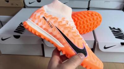 Men's Nike Air Zoom Mercurial Superfly 9 Elite TF Football Shoes - Orange/White/Black