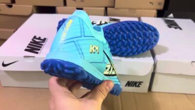 Men's Kylian Mbappe x Nike Air Zoom Mercurial Vapor 15 Elite TF Football Shoes - Blue/Yellow/Black