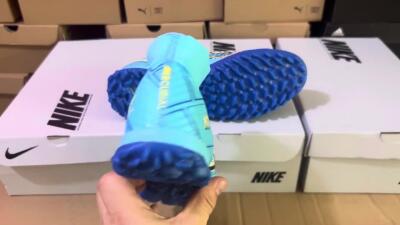 Men's Kylian Mbappe x Nike Air Zoom Mercurial Superfly 9 Elite TF Football Shoes - Blue/Yellow/Black