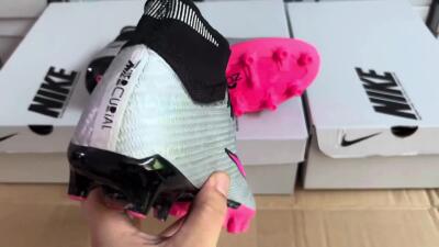 Unisex Nike Air Zoom Mercurial Superfly 9 Elite AG Football Boots - Sliver/Pink/Black