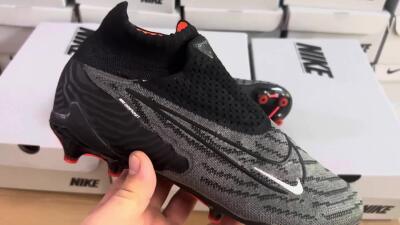 Men's Nike Phantom GX Elite DF AG Football Boots - Black/Grey/White