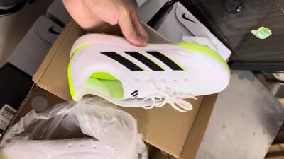 Men's Adidas Copa Pure.3 TF Football Shoes - White/Black/Green