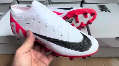 Men's Nike Air Zoom Mercurial Vapor 15 Elite AG Football Boots - White/Black/Red