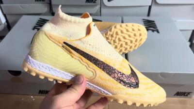 Unisex Nike Phantom GX Elite DF Link TF Football Shoes - Yellow/Black/Brown