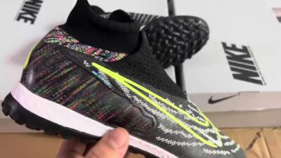 Unisex Nike Phantom GX Elite TF Football Shoes - Grey/Green/Black/Rainbow