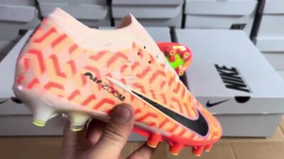 Men's Nike Air Zoom Mercurial Vapor 15 Elite AG Football Boots - Orange/Black/Purple