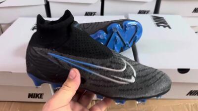 Men's Nike Phantom GX Elite DF Link FG Football Boots - Grey/Black/Blue