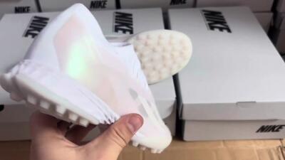 Men's Adidas X Crazyfast.1 TF Football Shoes - White/Silver