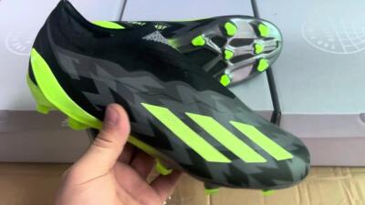 Men's Adidas X Crazyfast+ FG Football Boots - Grey/Black/Green