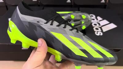 Men's Adidas x Crazyfast.1 FG Football Boots - Black/Green