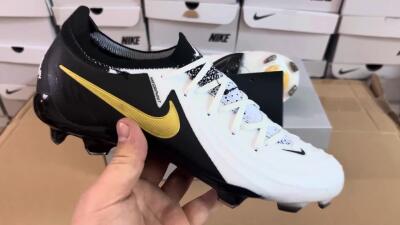 Men's Nike Phantom Luna Elite Low FG Football Boots - White/Black/Gold