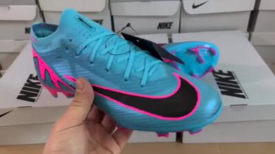 Unisex Nike Air Zoom Mercurial Vapor 15 Elite FG Football Boots - Blue/Pink/Black