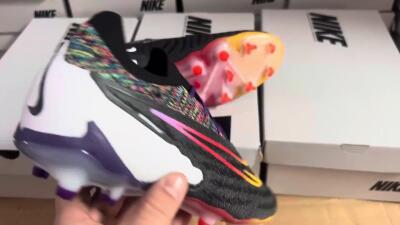 Unisex Nike Phantom GX Elite FG Football Boots - Black/Purple/Rainbow
