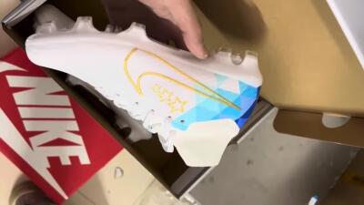 Unisex Nike Air Zoom Mercurial Superfly 9 Elite FG Football Boots - White/Blue/Gold