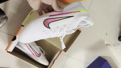 Men's Nike Air Zoom Mercurial Vapor 15 Pro IC Football Shoes - White/Pink/Black/Yellow