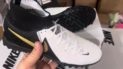 Unisex Nike Phantom Luna 2 Elite TF Football Shoes - White/Black/Gold