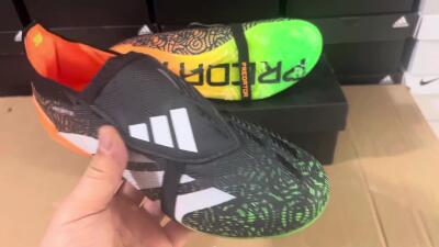 Men's Adidas Predator Elite Foldover Tongue FG Football Boots - Black/White/Green