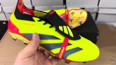 Men's Adidas Predator Elite Foldover Tongue FG Football Boots - Yellow/Black/Orange